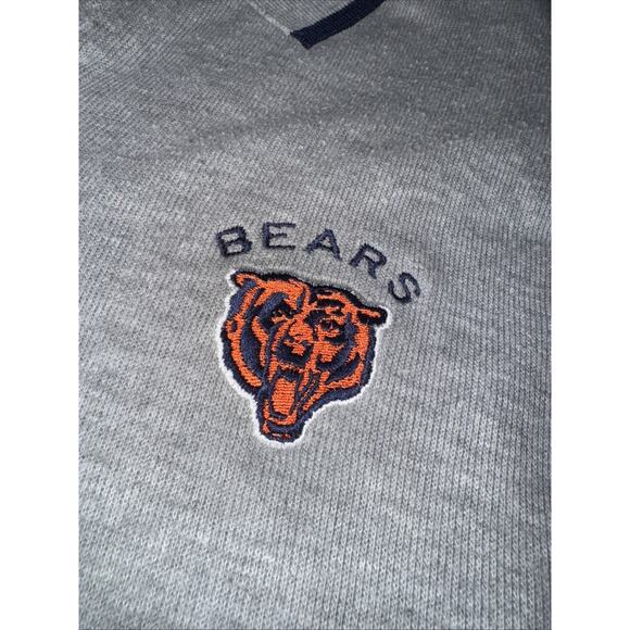Lee Sport Chicago Bears Sweater Men XLarge Embr Gray Pullover 1/4 Button Vintage - Picture 2 of 6